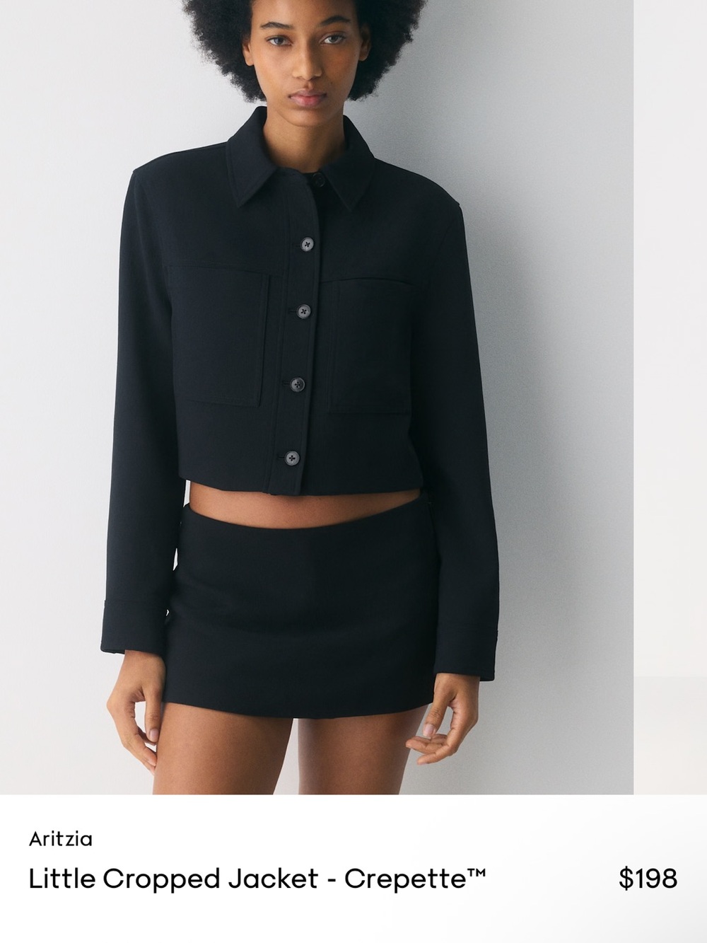 Wilfred Black Cropped Jacket
